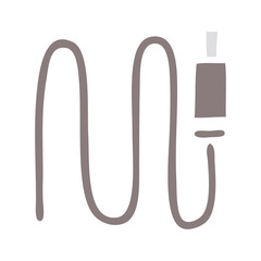 flat color retro cartoon audio wire