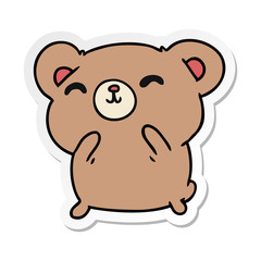 Obraz na płótnie Canvas sticker cartoon kawaii cute happy hamster