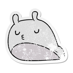 distressed sticker cartoon kawaii fat cute slug