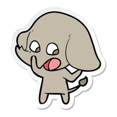 sticker of a cute cartoon elephant