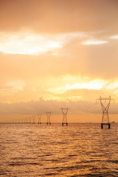 sunset portchartrain lake new orleans lightower