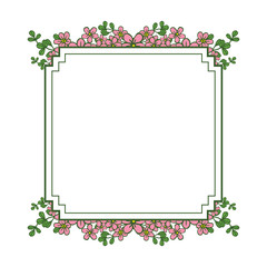 Vector illustration white backdrop for crowd frame wreath pink hand drawn