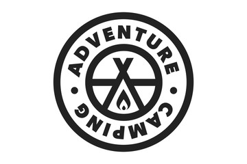 Camping and outdoor adventure retro logo. The emblem for cub scouts. The sign for the Hiking on nature. 