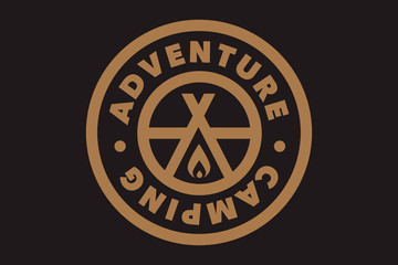 Camping and outdoor adventure retro logo. The emblem for cub scouts. The sign for the Hiking on nature. 