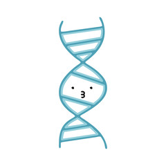 flat color retro cartoon DNA strand
