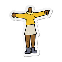 sticker of a cartoon female body