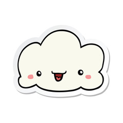 sticker of a cartoon cloud