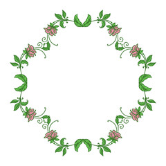Vector illustration pink flower frames bloom for card hand drawn