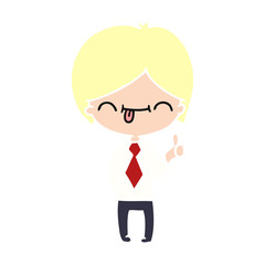 cartoon of boy with thumb up