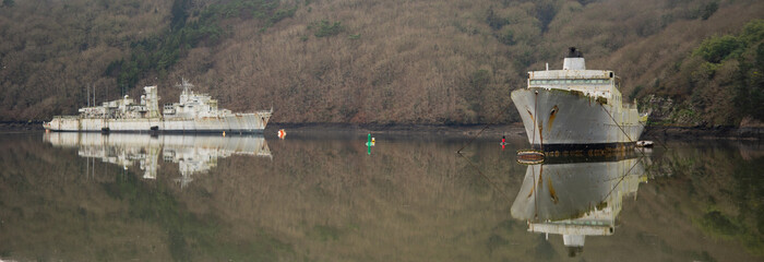 Cimetière à bateau de Landévennec Finistère nord Bretagne France
