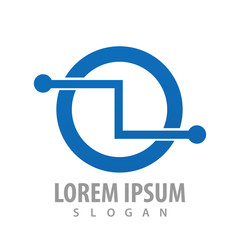 Circle circuit logo concept design. Symbol graphic template element vector