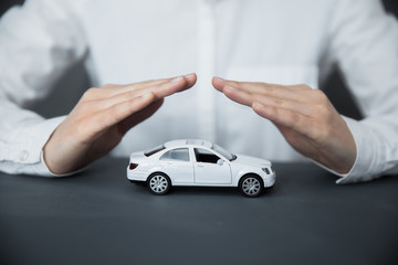 woman hand car model