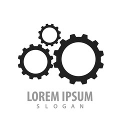 Black silhouette gear logo concept design. Symbol graphic template element vector