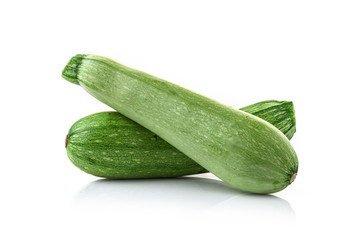 fresh green zucchini  isolated on white background