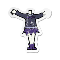 retro distressed sticker of a cartoon female vampire body