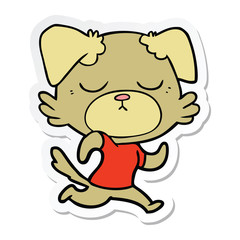 sticker of a cute cartoon dog