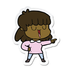 sticker of a cartoon woman