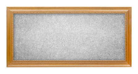 Fototapeta premium gray paper board with wooden frame isolated on the white background