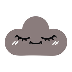 flat color retro cartoon storm cloud