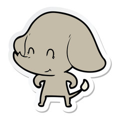 sticker of a cute cartoon elephant