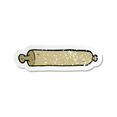 retro distressed sticker of a cartoon rolling pin
