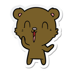 sticker of a happy cartoon bear