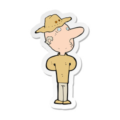 sticker of a cartoon man in hat