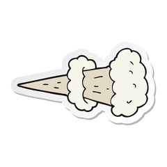 sticker of a cartoon smoke explosion
