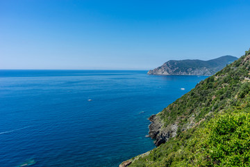 Italy, Cinque Terre, Corniglia, an island in the middle of a body of water
