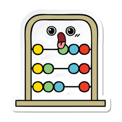 sticker of a cute cartoon abacus