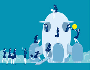 Business school startup. Concept business vector illustration, Education ideas, Meeting & Workplace.