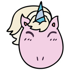 quirky hand drawn cartoon unicorn