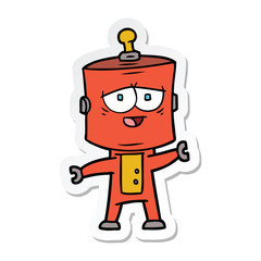 sticker of a cartoon robot