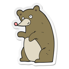 sticker of a cartoon bear