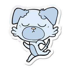 sticker of a cute cartoon dog