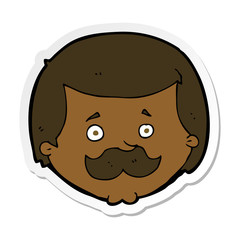 sticker of a cartoon man with mustache