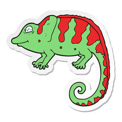 sticker of a cartoon chameleon