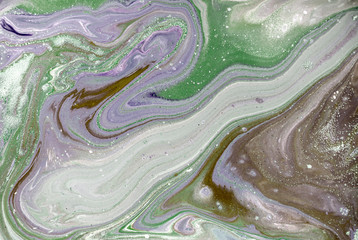 Fototapeta premium Pale gold marbling pattern. Golden marble liquid texture.