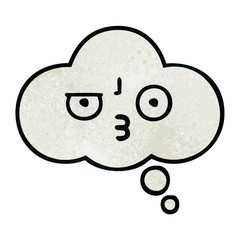 retro grunge texture cartoon thought bubble