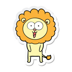 sticker of a happy cartoon lion
