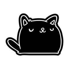cartoon icon of cute kawaii cat