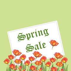 Spring Sale Background Banner Floral Sale Poster Tag Design