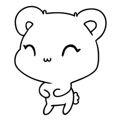 line drawing kawaii cute teddy bear