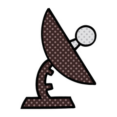comic book style cartoon satellite dish