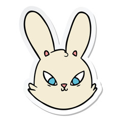 sticker of a cartoon bunny face