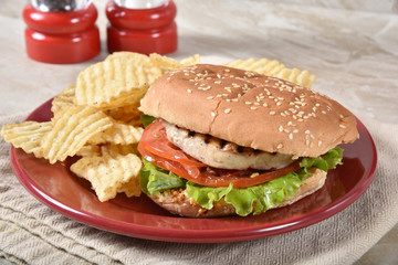 Grilled salmon burger
