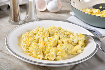 Plate of scrambled eggs