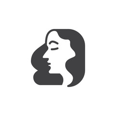 Beautiful woman skin profile vector icon. filled flat sign for mobile concept and web design. Skin care glyph icon. Symbol, logo illustration. Pixel perfect vector graphics