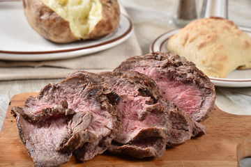 Sliced beef sirloin roast