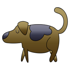 quirky gradient shaded cartoon dog